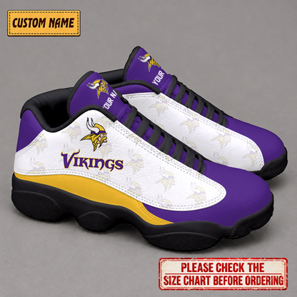 LIMITED EDITION - NEW CUSTOMIZED NFL05 MVK MINNESOTA VIKINGS AIR JORDAN 13 LOW TOP SNEAKER