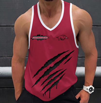 EXCLUSIVE EDTION - NEW CUSTOMIZED NCAA MAM06 AKR ARKANSAS RAZORBACKS STRAPPY UNISEX TANK TOP