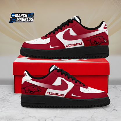 SPECIAL EDITION - NEW CUSTOMIZED NCAA MAM06 AKR ARKANSAS RAZORBACKS AF1 SHOES