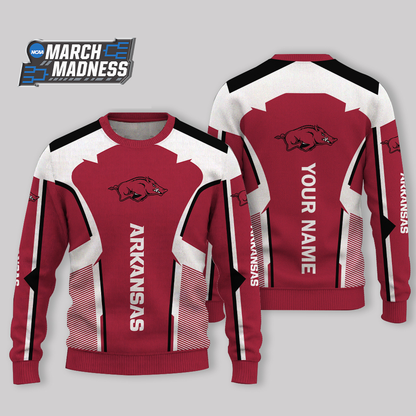 LIMITED EDITION - NEW CUSTOMIZED NCAA MAM06 AKR ARKANSAS RAZORBACKS UGLY SWEATER