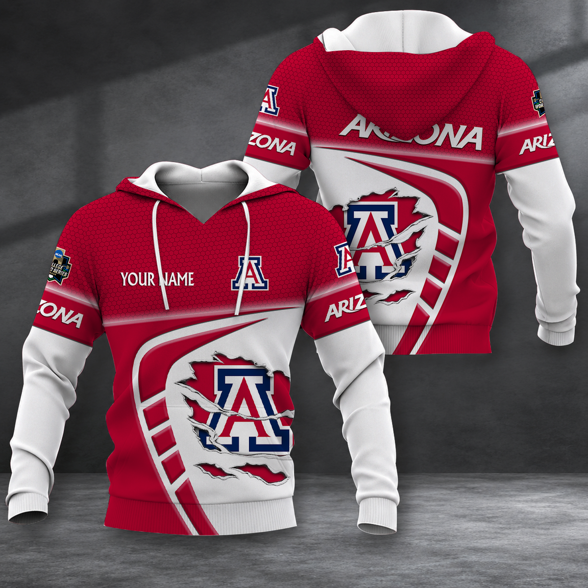 SPECIAL EDITION - NEW CUSTOMIZED NCAA CWS06 ARW ARIZONA WILDCATS T-SHIRT, POLO SHIRT, ZIP POLO SHIRT, SWEATSHIRT, HOODIE & ZIP HOODIE