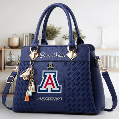 VIRAL EDITON - NEW CUSTOMIZED NCAA CWS06 ARW AR WILCATS ZIP HANDBAG MULTICOLOR