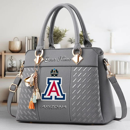 VIRAL EDITON - NEW CUSTOMIZED NCAA CWS06 ARW AR WILCATS ZIP HANDBAG MULTICOLOR