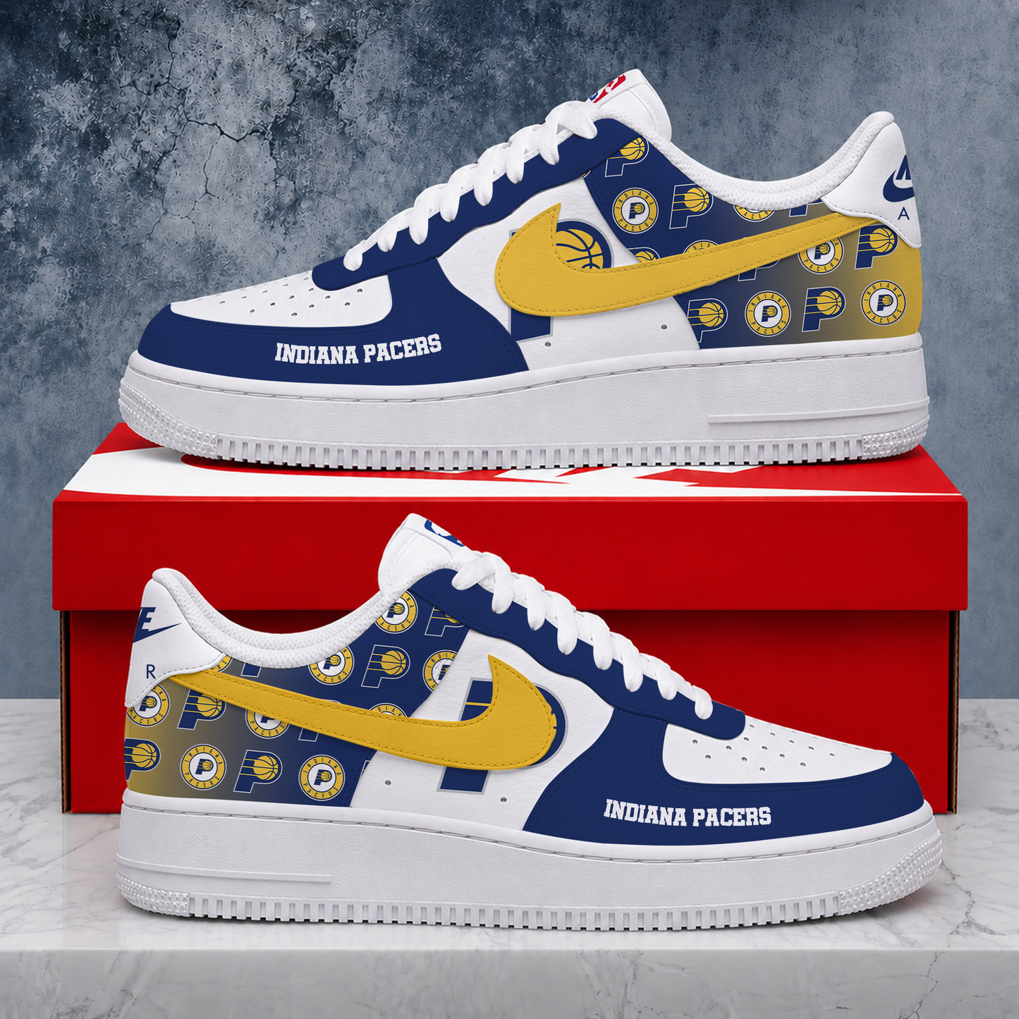 ELITE EDITION - NEW CUSTOMIZED NBA06 IPA INDIANA PACERS AF1 SNEAKERS