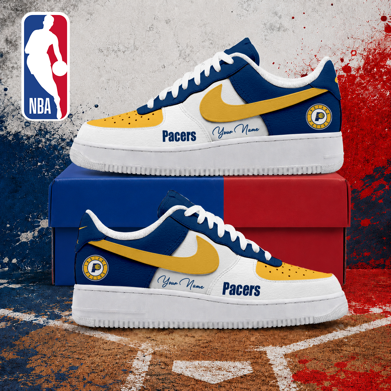 FINAL SALE - NEW CUSTOMIZED NBA06 IPA INDIANA PACERS AF1 SNEAKERS