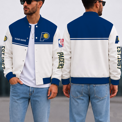 EXCLUSIVE EDITION - NEW CUSTOMIZED NBA06 IPA INDIANA PACERS BASEBALL JACKET, SATIN VARSITY JACKET