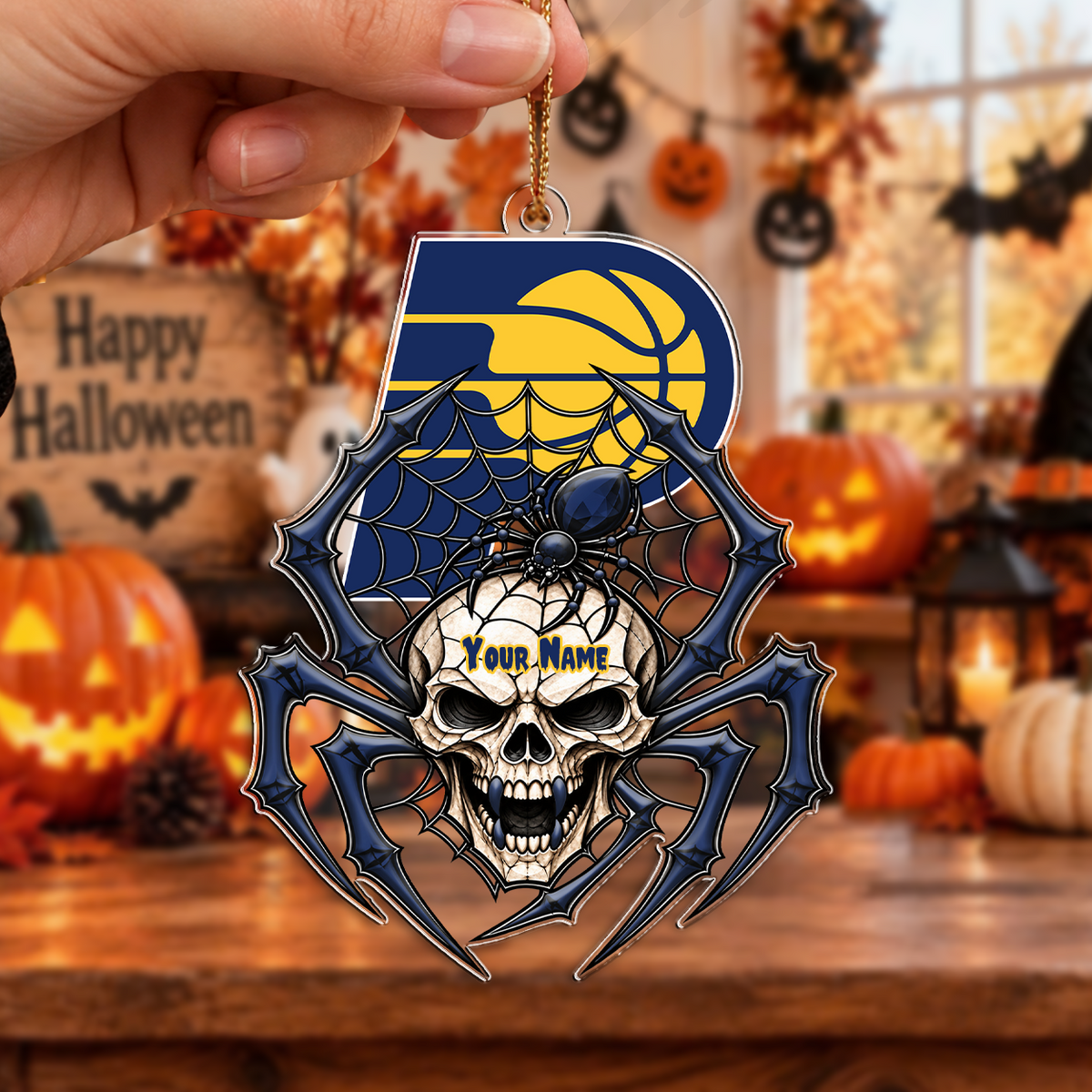 VIRAL EDITION - NEW CUSTOMIZED NBA06 IPA INDIANA PACERS HALLOWEEN ACRYLIC ORNAMENT