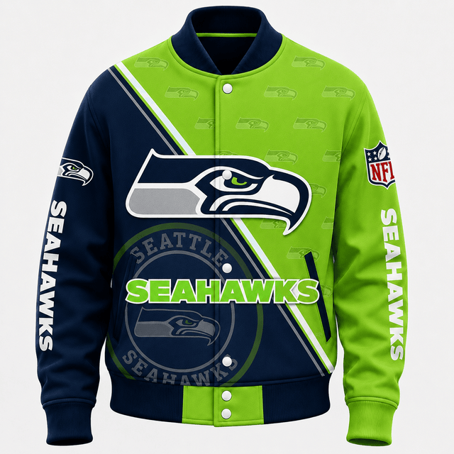 SPECIAL EDITION - NEW CUSTOMIZED | NFL06 SSH SEATTLE SEAHAWKS SATIN VARSITY & BASEBALL JACKET
