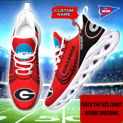 FLASH SALE - NEW CUSTOMIZED NCAA FBS06 GEB GEORGIA BULLDOGS CLUNKY SNEAKERS