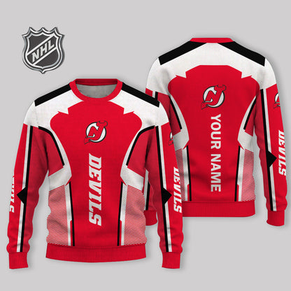 LIMITED EDITION - NEW CUSTOMIZED NHL06 NJD NEW JERSEY DEVILS UGLY SWEATER
