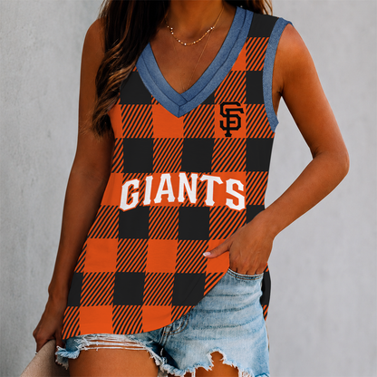 SPECIAL EDITION - NEW CUSTOMIZED MLB06 SFG SAN FRANCISCO GIANTS WOMEN'S V-NECK TANK TOP