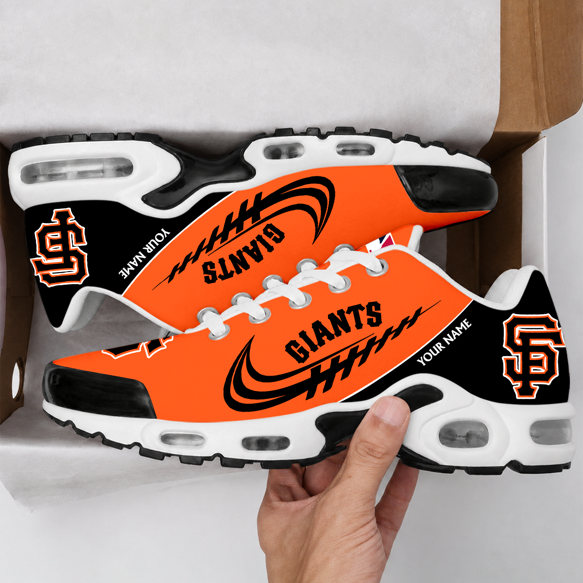 VIRAL EDITION - NEW CUSTOMIZED MLB06 SFG SAN FRANCISCO GIANTS AIR MAX PLUS SNEAKERS