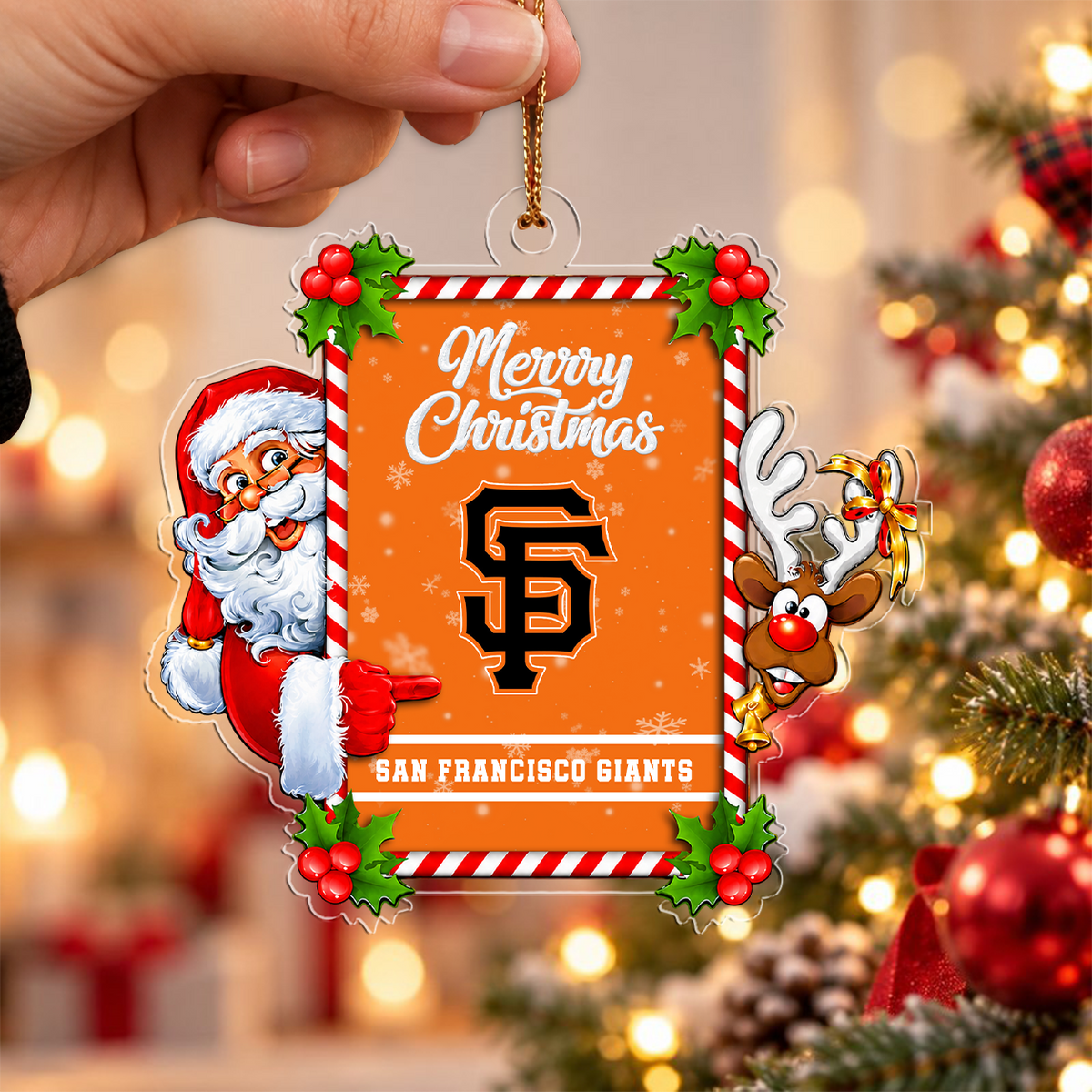 VIRAL EDITION - NEW CUSTOMIZED MLB06 SFG SAN FRANCISCO GIANTS CHRISTMAS ACRYLIC ORNAMENT