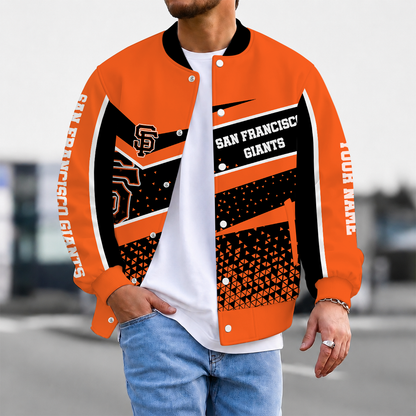 SPECIAL EDITION - NEW CUSTOMIZED MLB06 SFG SAN FRANCISCO GIANTS SATIN VARSITY & BASEBALL JACKET