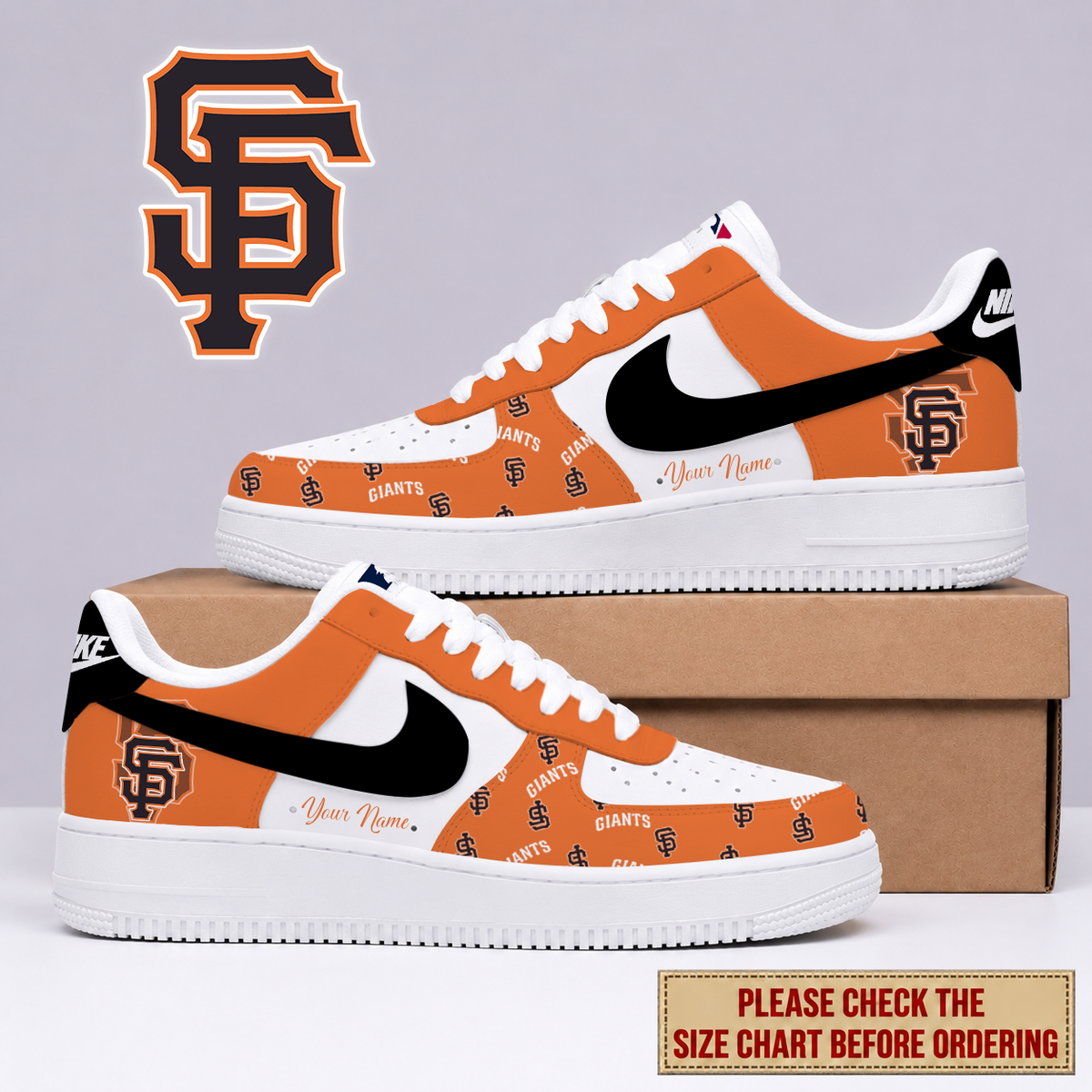 VIRAL EDITION - NEW CUSTOMIZED MLB06 SFG SAN FRANCISCO GIANTS AF1 SHOES