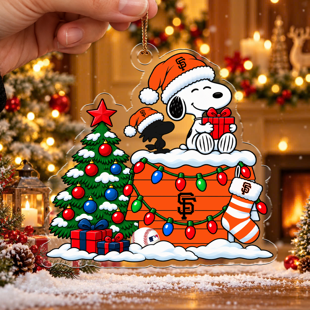 MEGA SALE - NEW CUSTOMIZED MLB06 SFG SAN FRANCISCO GIANTS CHRISTMAS ACRYLIC ORNAMENT