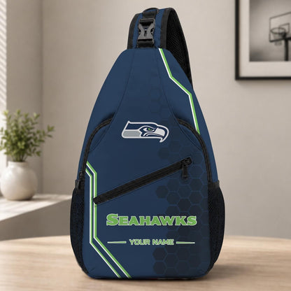 ELITE EDITION - NEW CUSTOMIZED NFL06 SSH SEATTLE SEAHAWKS SLING BAG