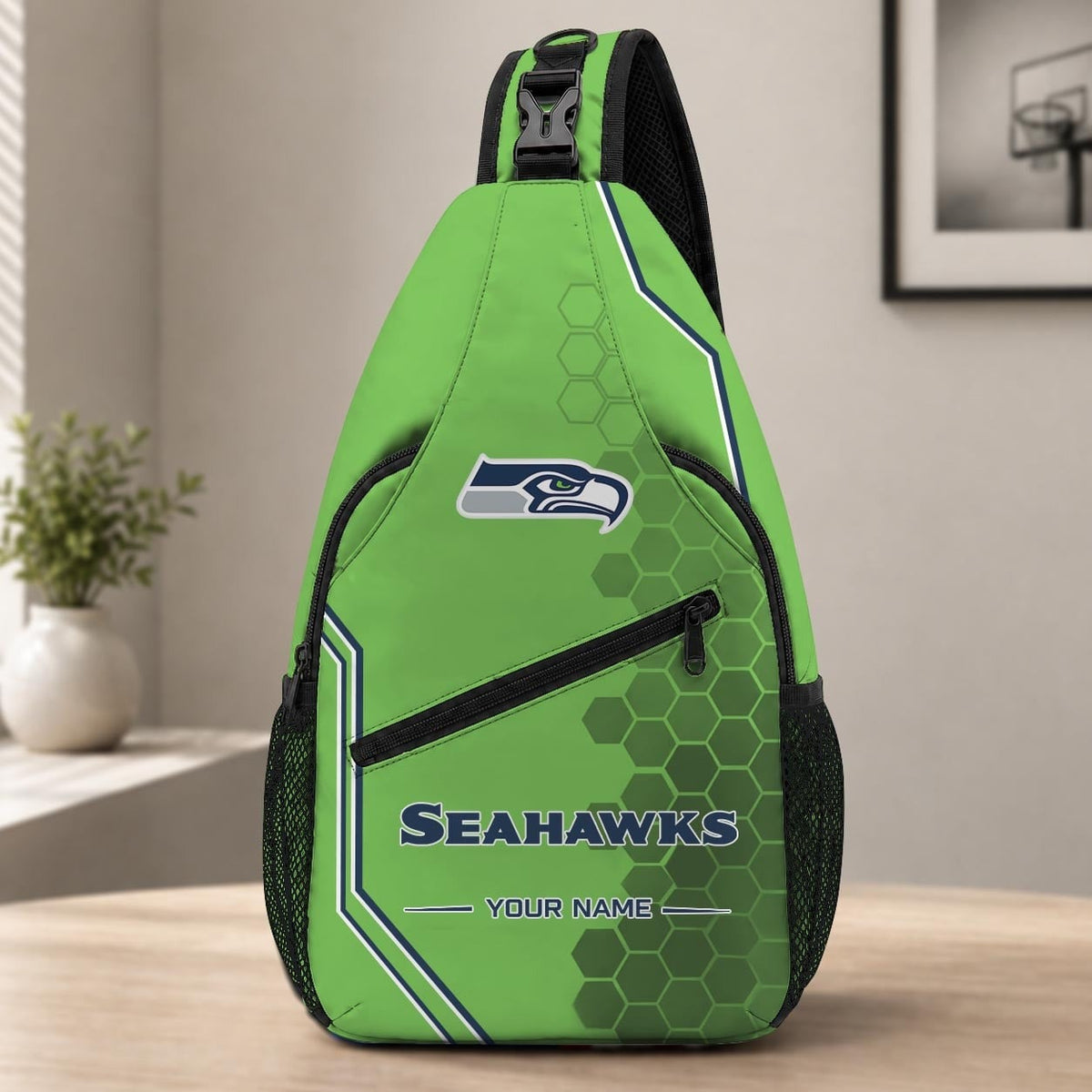ELITE EDITION - NEW CUSTOMIZED NFL06 SSH SEATTLE SEAHAWKS SLING BAG