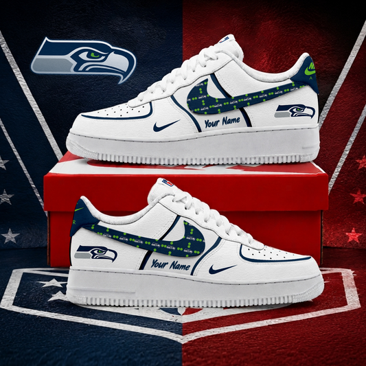 LIMITED EDITION - NEW CUSTOMIZED NFL06 SSH SEATTLE SEAHAWKS AF1 SHOES