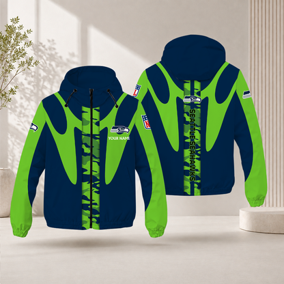 SPECIAL EDITION - NEW CUSTOMIZED NFL06 SSH SEATTLE SEAHAWKS WINDBREAKER JACKET