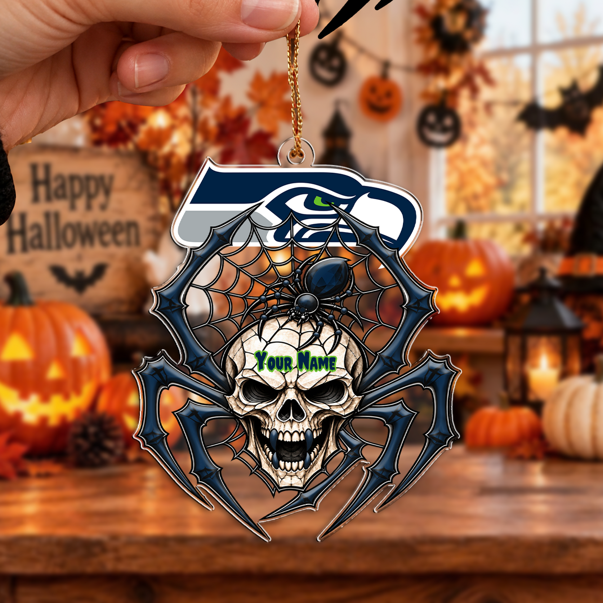 LIMITED EDITION - NEW CUSTOMIZED NFL06 SSH SEATTLE SEAHAWKS CHRISTMAS ACRYLIC ORNAMENT