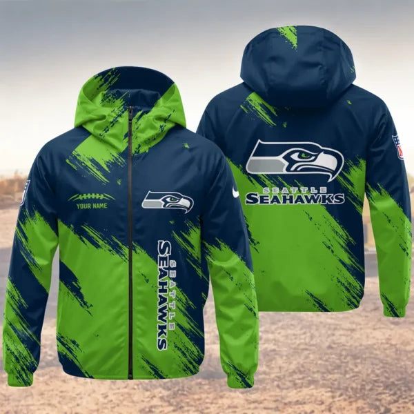 LIMITED EDITION - NEW CUSTOMIZED NFL06 SSH SEATTLE SEAHAWKS WINDBREAKER JACKET