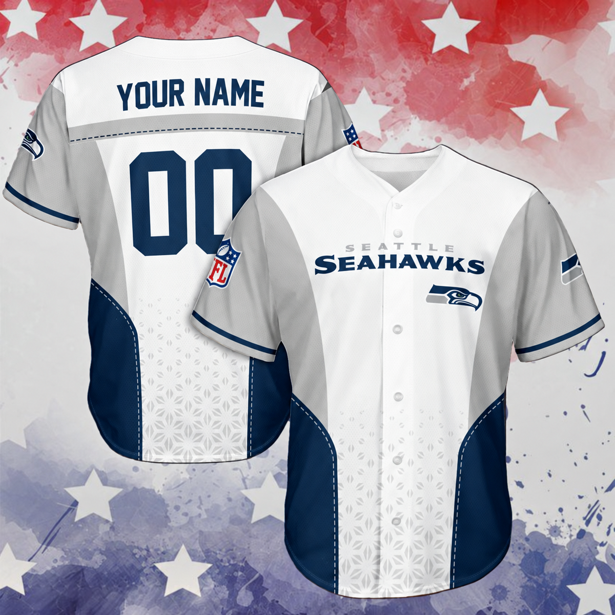 VIRAL EDITION - NEW CUSTOMIZED NFL06 SSH SEATTLE SEAHAWKS BASEBALL JERSEY