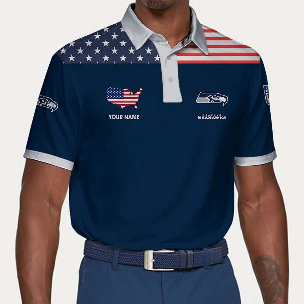 LIMITED EDITION - NEW CUSTOMIZED NFL06 SSH SEATTLE SEAHAWKS POLO SHIRT
