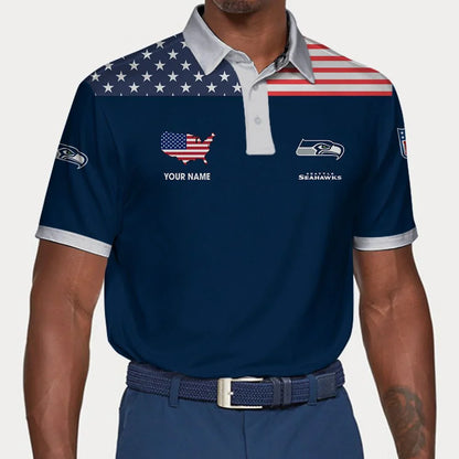 LIMITED EDITION - NEW CUSTOMIZED NFL06 SSH SEATTLE SEAHAWKS POLO SHIRT