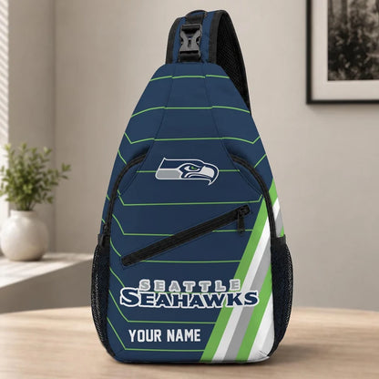 ELITE EDITION - NEW CUSTOMIZED NFL06 SSH SEATTLE SEAHAWKS SLING BAG