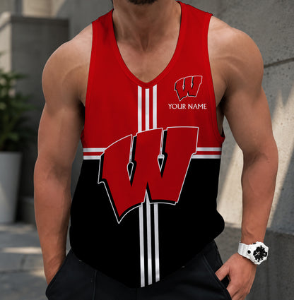 EXCLUSIVE EDITION - NEW CUSTOMIZED NCAA MFF06 WSB WISCONSIN BADGERS UNISEX TANK TOP