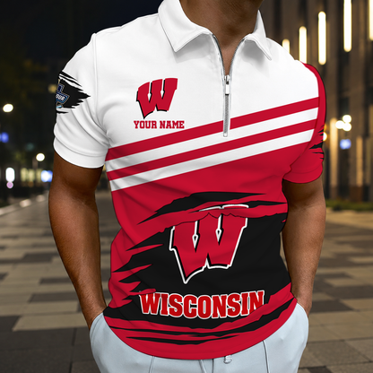 ELITE EDITION - NEW CUSTOMIZED NCAA MFF06 WSB WISCONSIN BADGERS HOODIE, ZIP HOODIE, T-SHIRT, POLO SHIRT, ZIP POLO SHIRT & SWEATSHIRT
