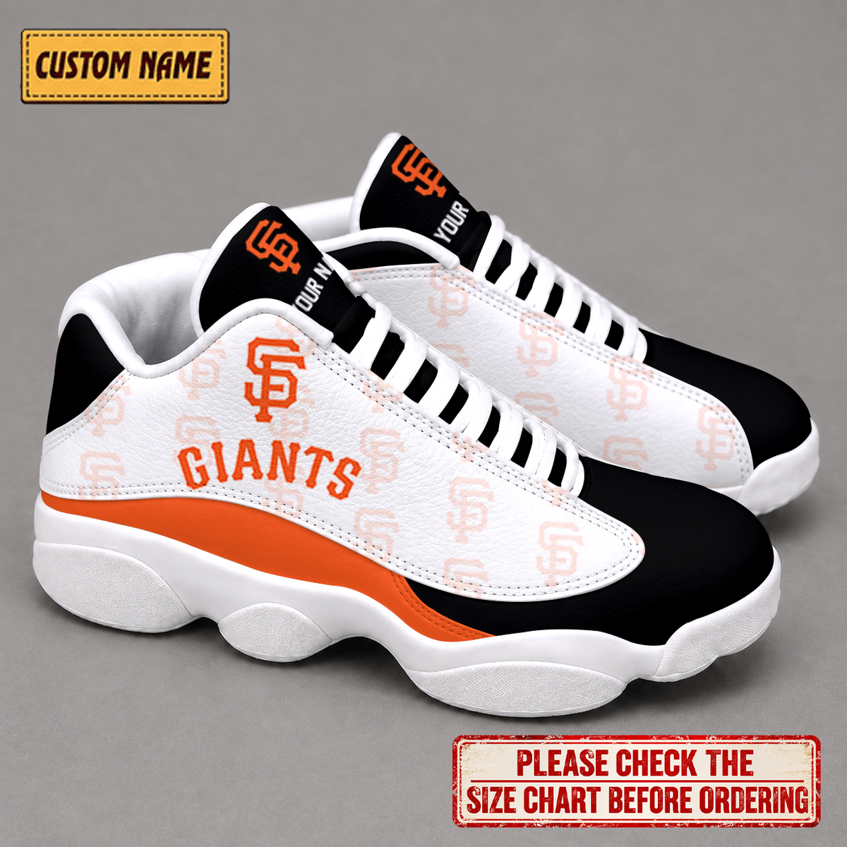 LIMITED EDITION - NEW CUSTOMIZED NFL06 SFG SAN FRANCISCO GIANTS AIR JORDAN 13 LOW TOP SNEAKER