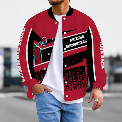 SPECIAL EDITION - NEW CUSTOMIZEDMLB07 ADS ARIZONA DIAMONDBACKS SATIN VARSITY & BASEBALL JACKET