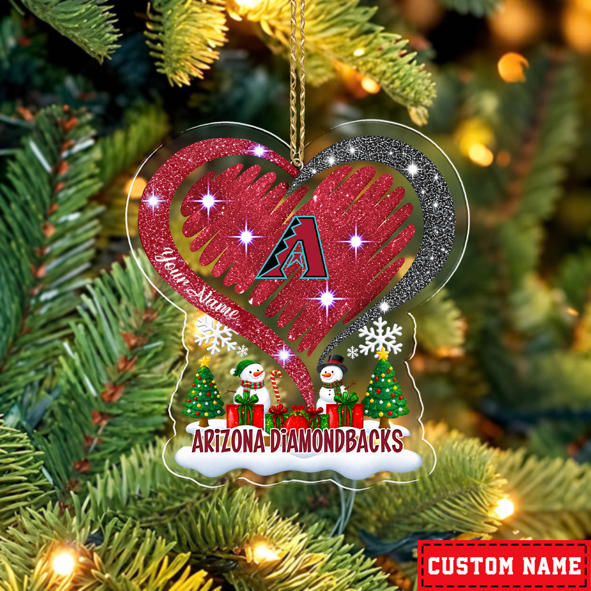 FINAL SALE - NEW CUSTOMIZED MLB07 ADS ARIZONA DIAMONDBACKS CHRISTMAS ACRYLIC ORNAMENT
