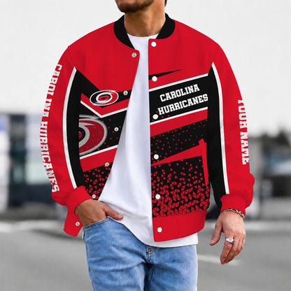 LIMITED EDITION - NEW CUSTOMIZED NHL07 CLH CAROLINA HURRICANES SATIN VARSITY JACKET & BASEBALL JACKET