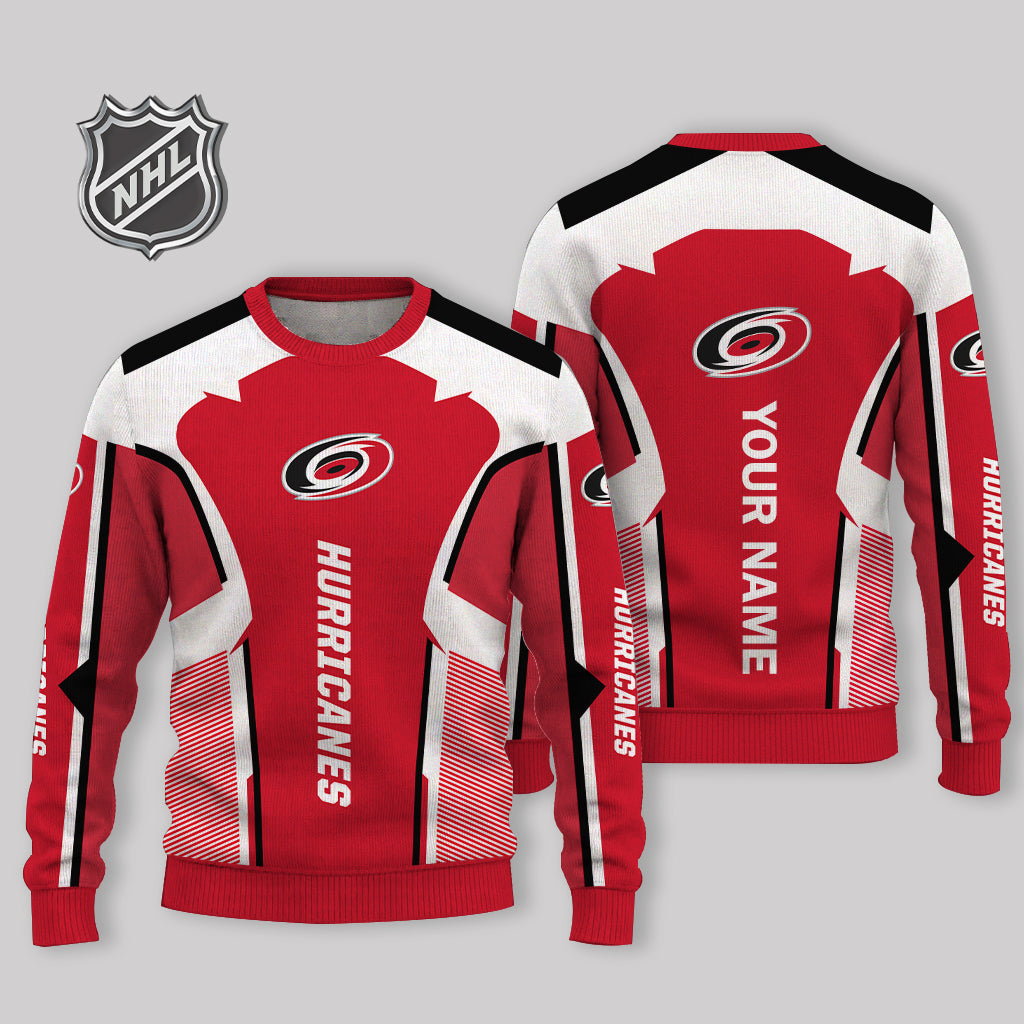 LIMITED EDITION - NEW CUSTOMIZED NHL07 CLH CAROLINA HURRICANES UGLY SWEATER