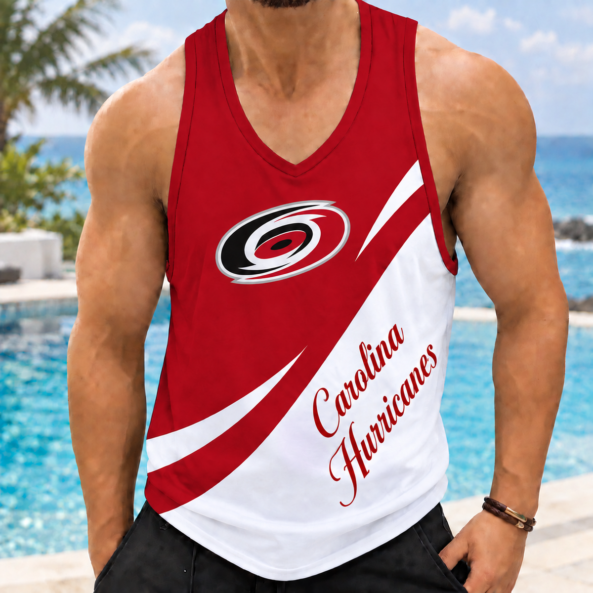 LIMITED EDITION - NEW CUSTOMIZED NHL07 CLH CAROLINA HURRICANES MEN'S TANK TOP