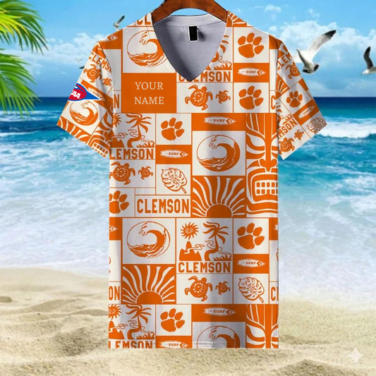 LIMITED EDITION - NEW CUSTOMIZED FBS NCAA07 CST CS TIGERS V-NECK FEMALE SHIRT