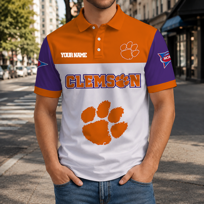 ELITE EDITION- NEW CUSTOMIZED NCAA FBS07 CST CLEMSON TIGERS POLO SHIRT, ZIP POLO SHIRT & T-SHIRTS