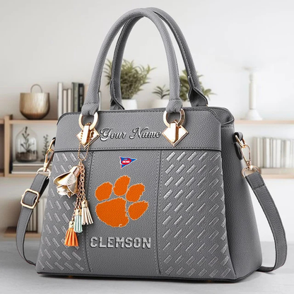 LIMITED EDITION - NEW CUSTOMIZED NCAA FBS07 CST CS TIGERS ZIP HANDBAG MULTICOLOR