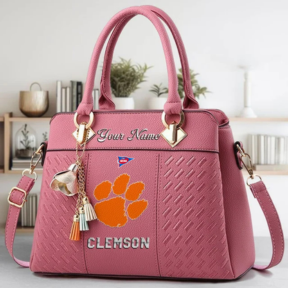 LIMITED EDITION - NEW CUSTOMIZED NCAA FBS07 CST CS TIGERS ZIP HANDBAG MULTICOLOR