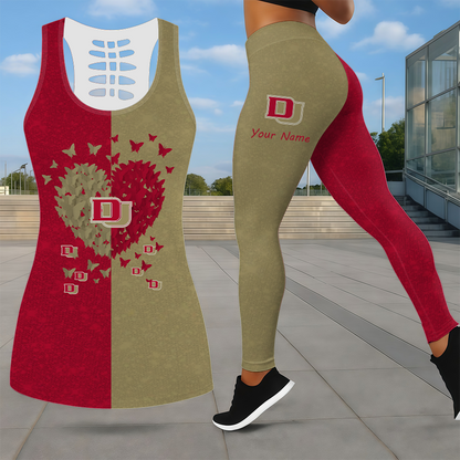 LIMITED EDITION - NEW CUSTOMIZED NCAA MFF07 DEP DENVER PIONEERS LEGGINGS & HOLLOW TANK TOP SET