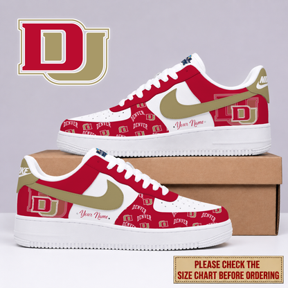 SPECIAL EDITION - NEW CUSTOMIZED NCAA MFF07 DEP DENVER PIONEERS AF1 SHOES