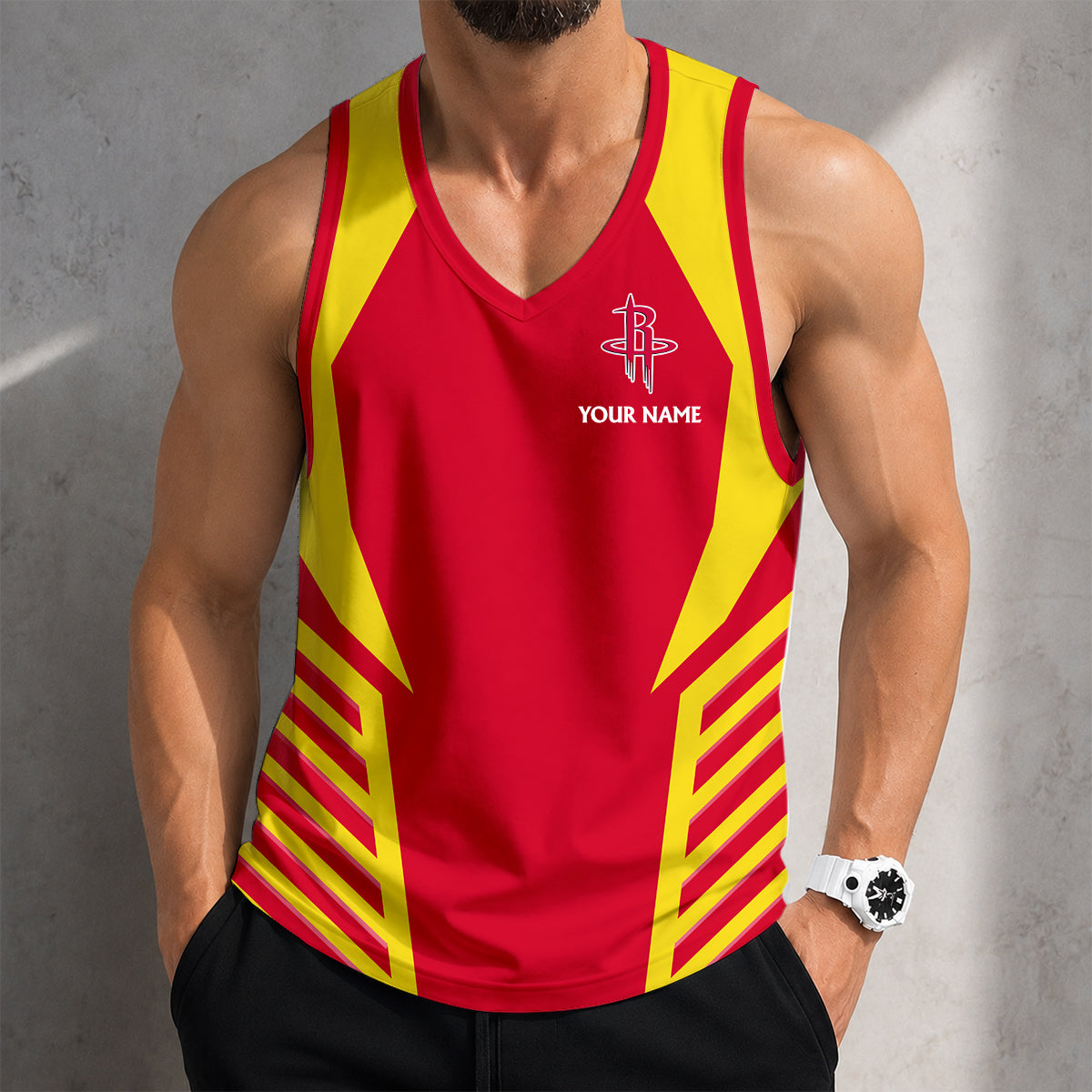 LIMITED EDITION - NEW CUSTOMIZED NBA07 HRO HOUSTON ROCKETS MEN'S TANK TOP