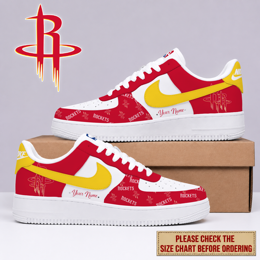 ELITE EDITION - NEW CUSTOMIZED NBA07 HRO HOUSTON ROCKETS AF1 SNEAKERS