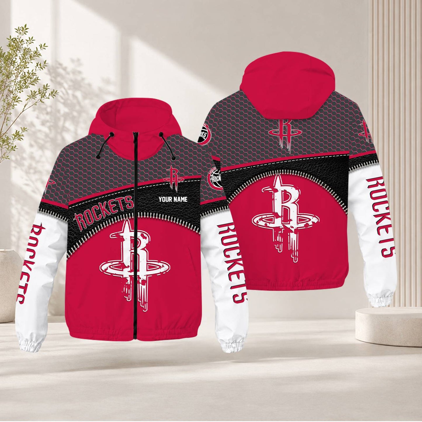 FLASH SALE - NEW CUSTOMIZED NBA07 HRO HOUSTON ROCKETS WINDBREAKER JACKET