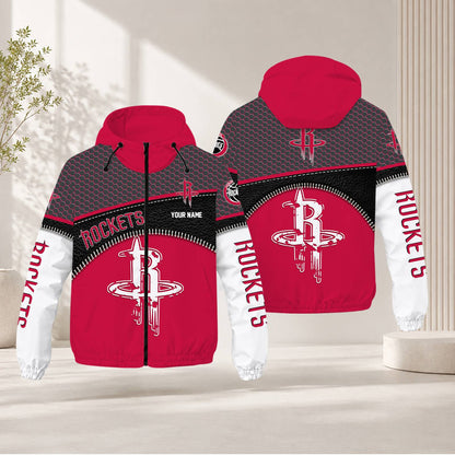 FLASH SALE - NEW CUSTOMIZED NBA07 HRO HOUSTON ROCKETS WINDBREAKER JACKET