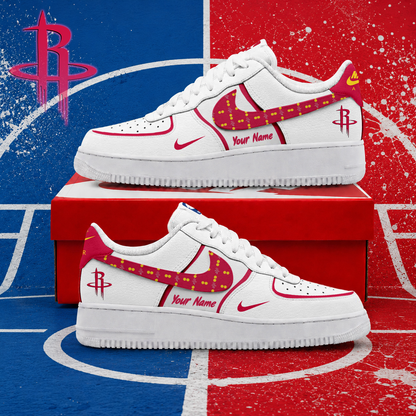 LIMITED EDITION - NEW CUSTOMIZED NBA07 HRO HOUSTON ROCKETS AF1 SNEAKERS