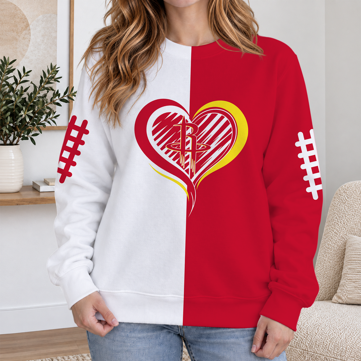 EXCLUSIVE EDITION - NEW CUSTOMIZED NBA07 HRO HOUSTON ROCKETS RIBBED HOODIE & SWEATSHIRT